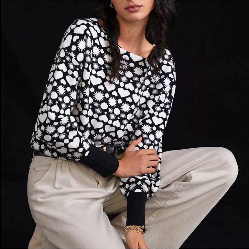 Anthropologie Maeve XXS Hearts Suns Sweater